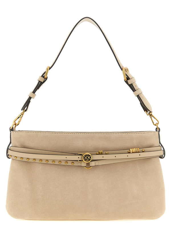 Beige Cowhide Shoulder Bag
