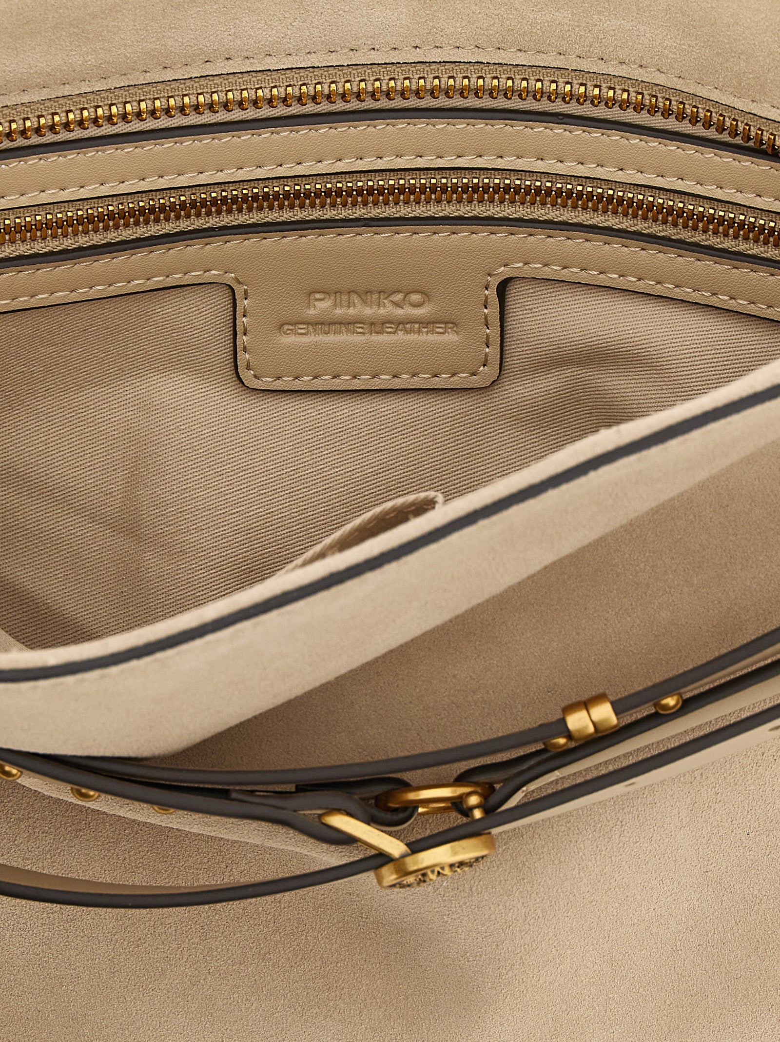 Beige Cowhide Shoulder Bag