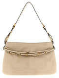 Beige Cowhide Shoulder Bag