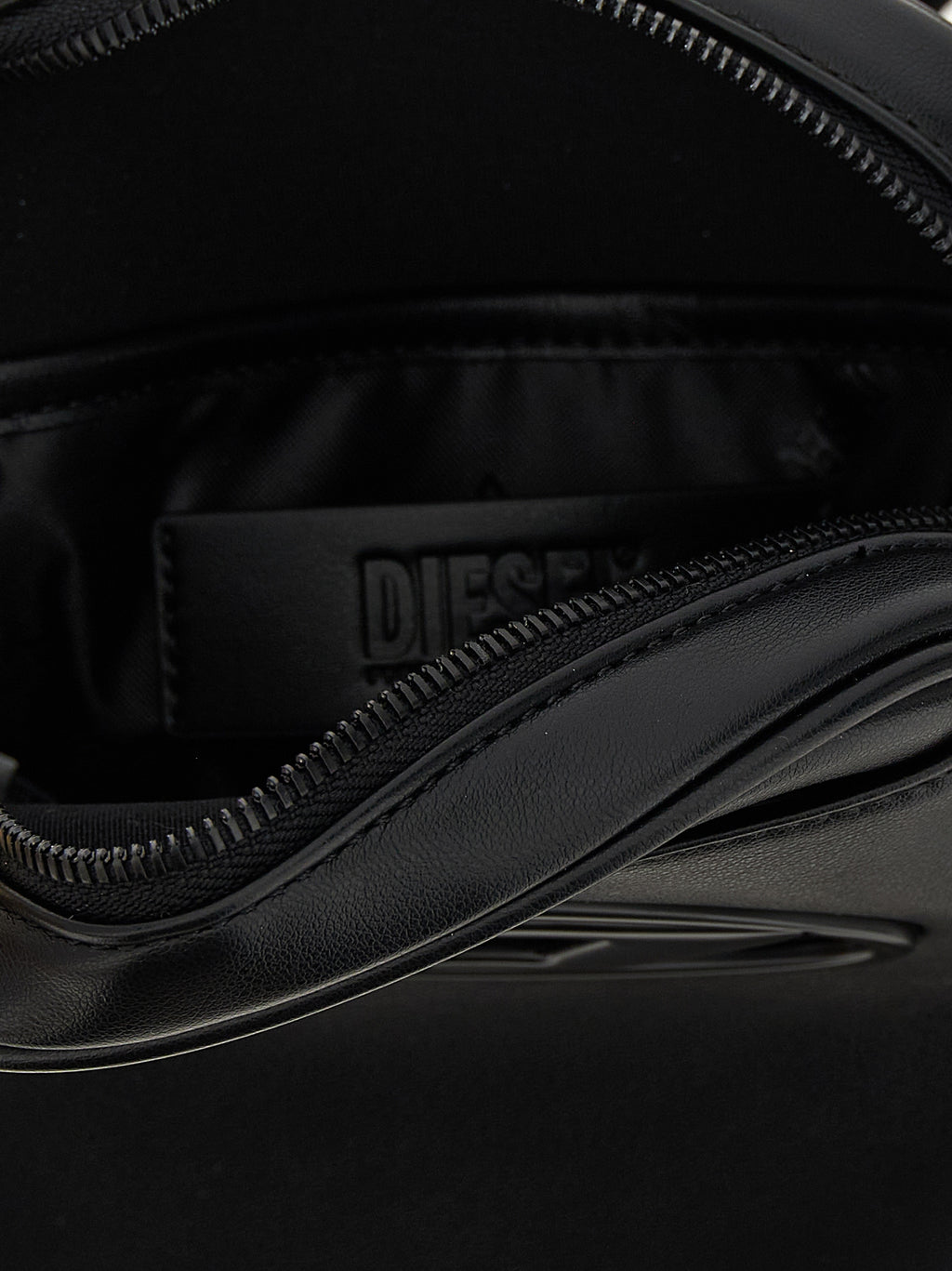 Black Polyethylene Crossbody Bag