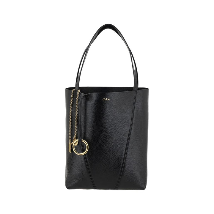 Schultertasche aus schwarzem Kalbsleder