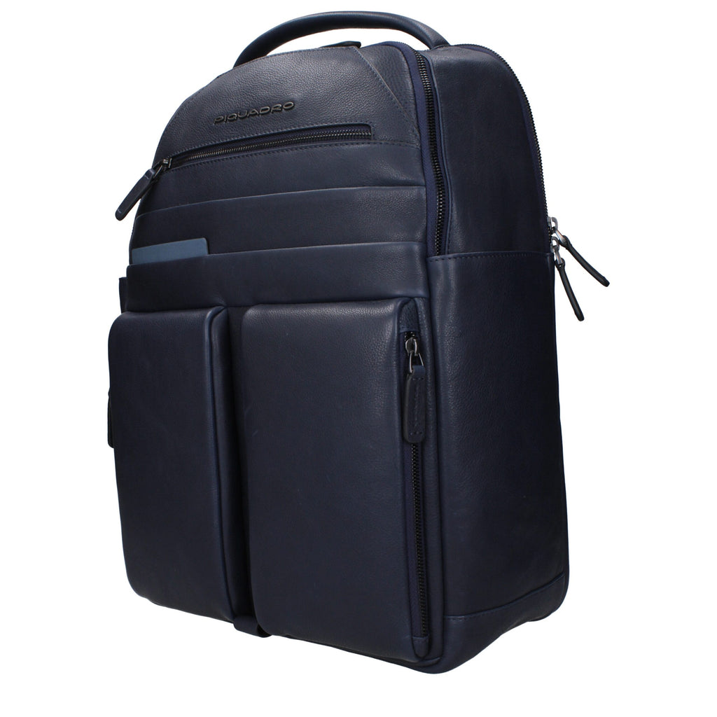 Blauer Lederrucksack