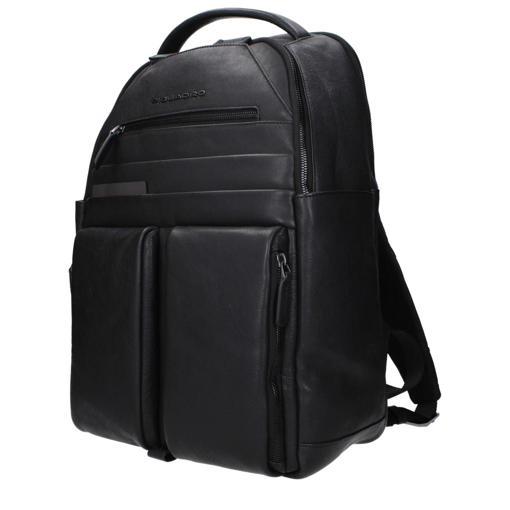 Blauer Lederrucksack