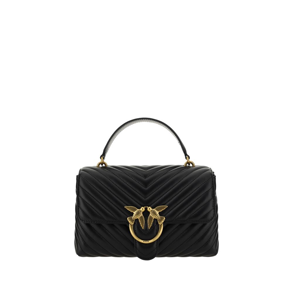 Handtasche aus schwarzem Kalbsleder (Bos Taurus)