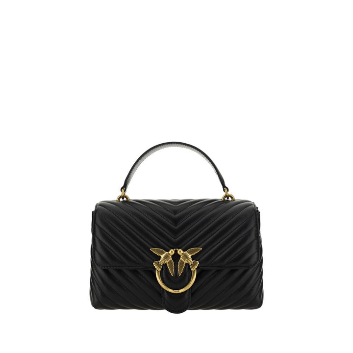 Handtasche aus schwarzem Kalbsleder (Bos Taurus)