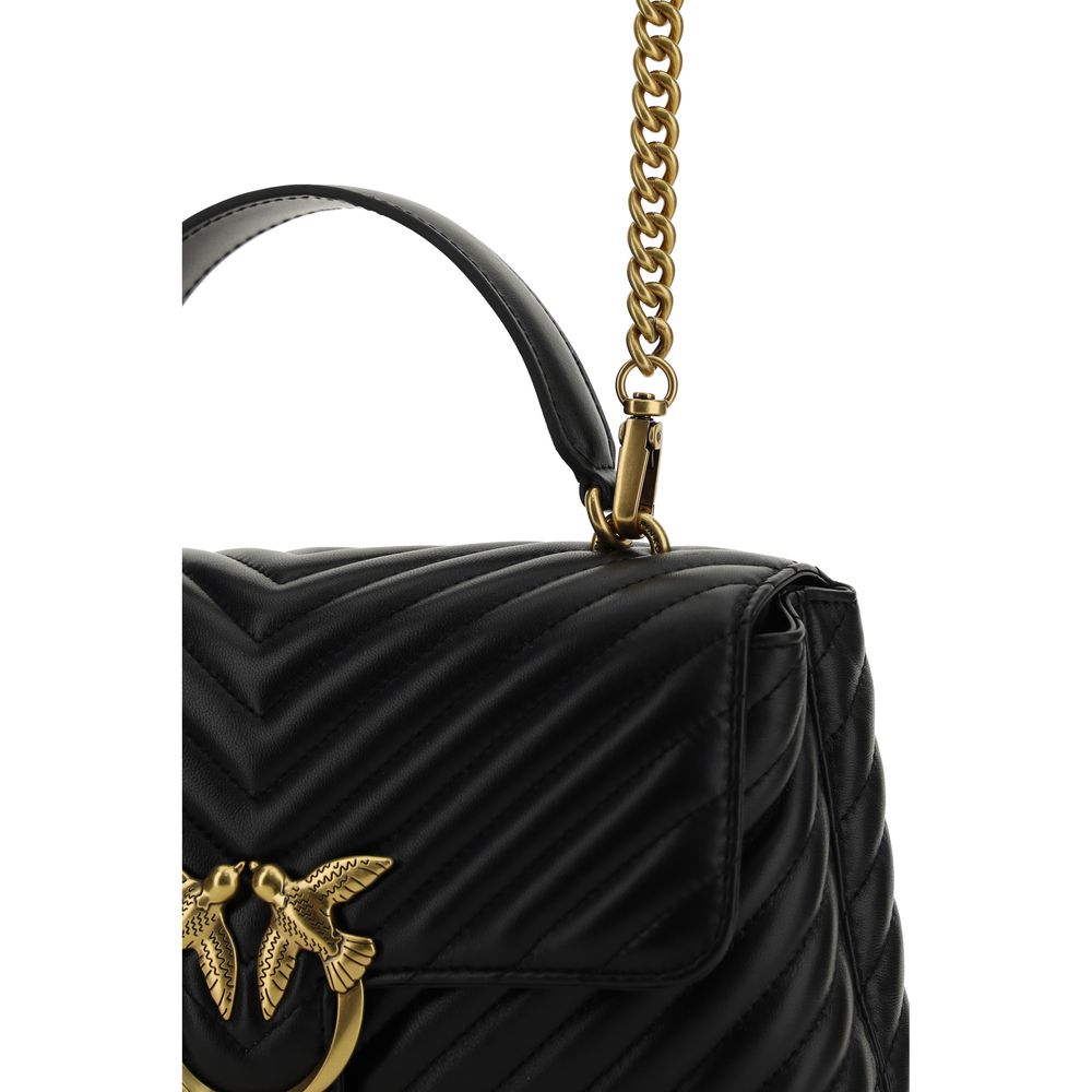 Handtasche aus schwarzem Kalbsleder (Bos Taurus)