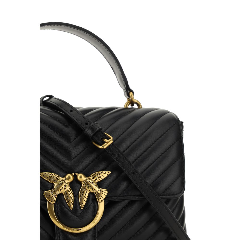 Handtasche aus schwarzem Kalbsleder (Bos Taurus)
