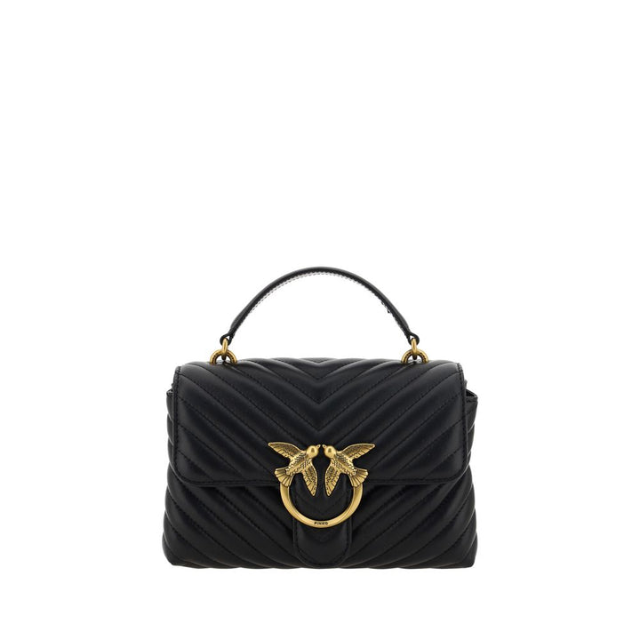 Handtasche aus schwarzem Kalbsleder (Bos Taurus)