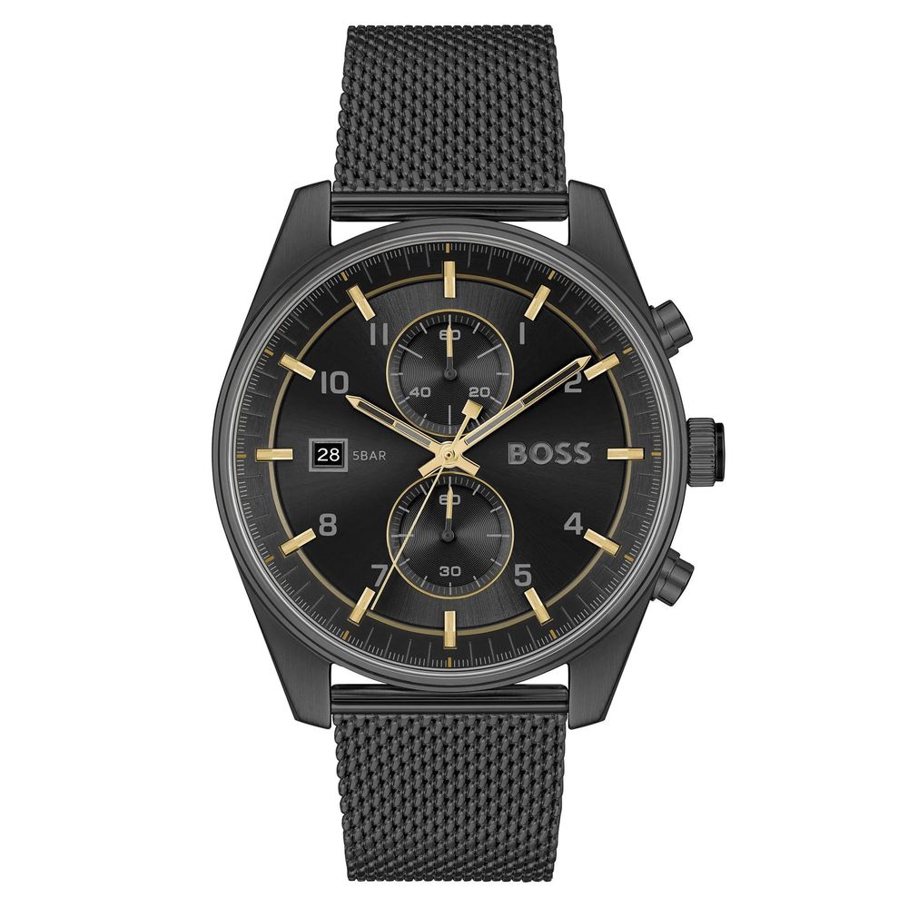 Schwarze Edelstahl-Dresswatch