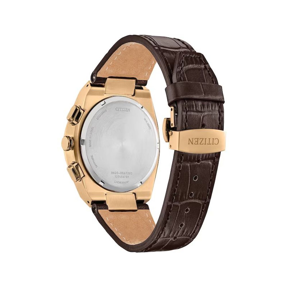 Braune Lederarmband-Kleideruhr